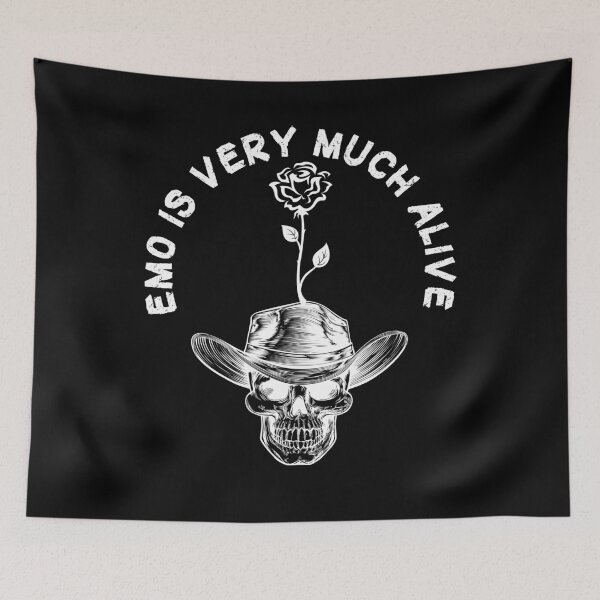 Item preview, Emo Is Very Much Alive With Cowboy Skull Art designed and sold by ecdato.
