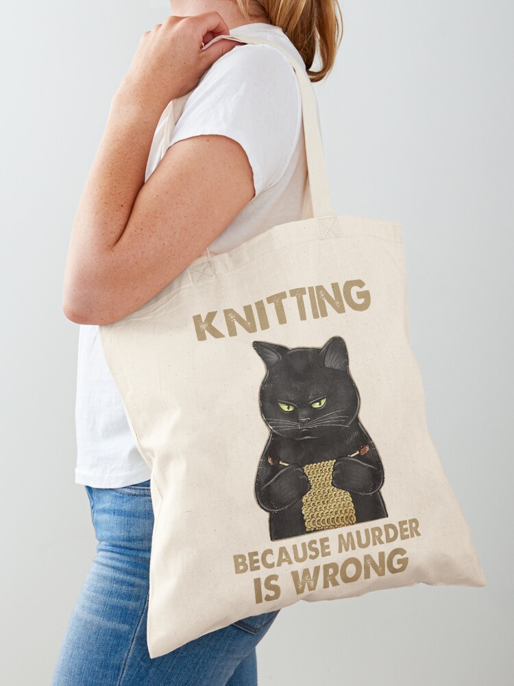 Funny Knitting Tote Bag for Sale by SimplyScene