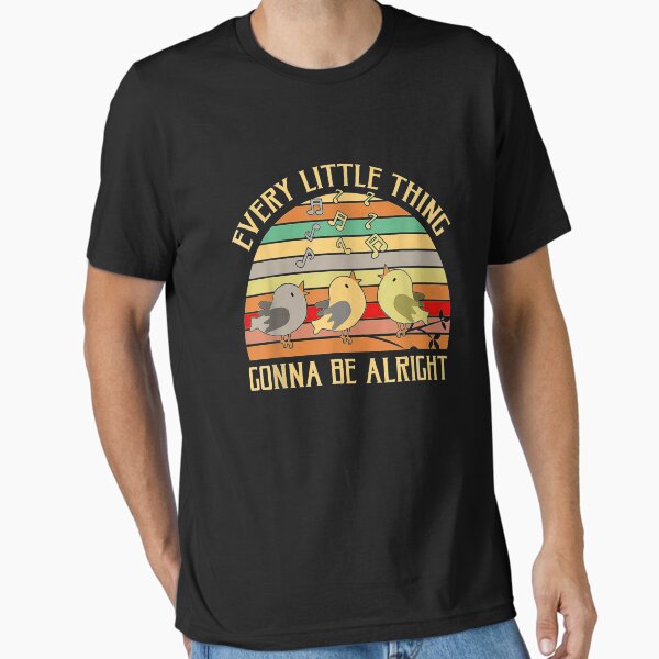 Vista previa del artículo con la obra «Camiseta unisex con texto "Every Little Thing is Gonna Be Alright Bird" para hombre y mujer, regalo para ella y él, camiseta roja de Navidad, gigapixel 3», diseñado y vendido por lisajnelsond.