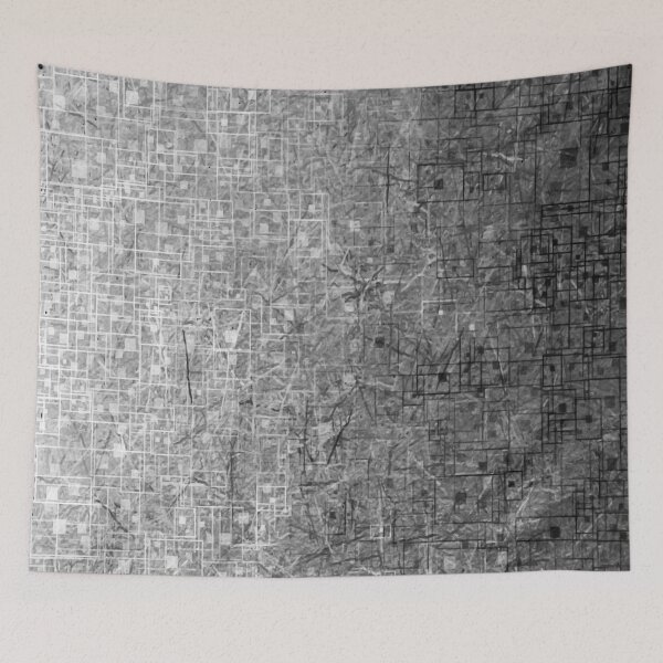 Item preview, geometric square pattern abstract background in black and white designed and sold by Mrvell.