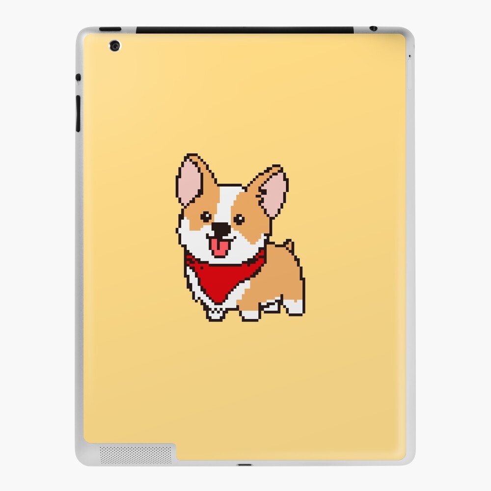 Pixel art cute corgi dog.\