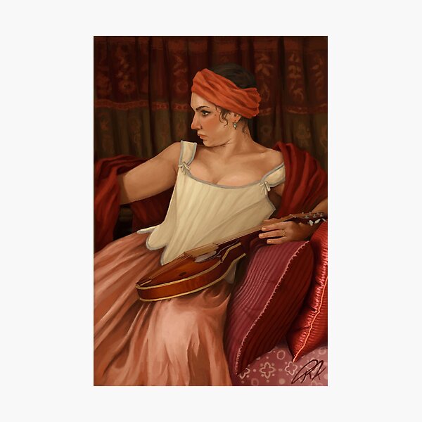 Girl with the Mandolin Photographic Print