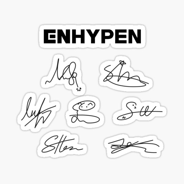 Logotipo ENHYPEN con paquete de firma Pegatina