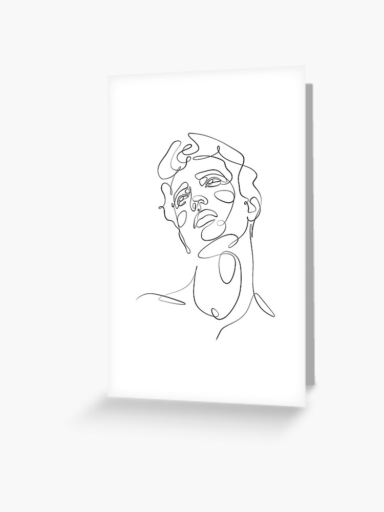 Male handsome face one line drawing Canvas Print by BondingSoul