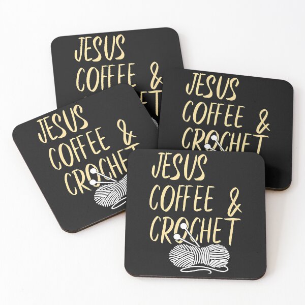 Item preview, I Love Jesus Coffee Crochet T-shirt Mom Knitting Knit Yarn designed and sold by Borhala23234.