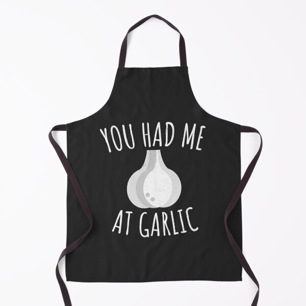 Funny Kitchen Aprons Too Much Garlic White Bib Apron Cooking 