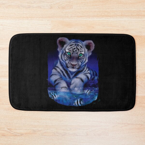 Item preview, BLACK LIGHT BLUE TIGER CUB  AND FISH designed and sold by THE AMERICAN TEEVANGELIST.