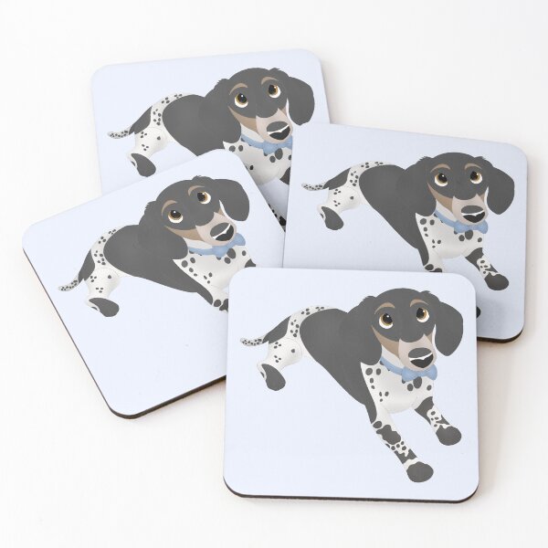 Item preview, Cartoony Short Haired Dachshund Illustration designed and sold by pawtraitdreams.