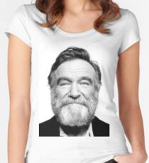 robin williams beard Tailliertes Rundhals-Shirt