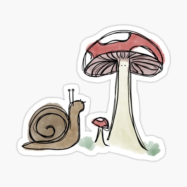 Snail and Mushroom Sticker Stickers, Labels & Tags Paper & Party ...