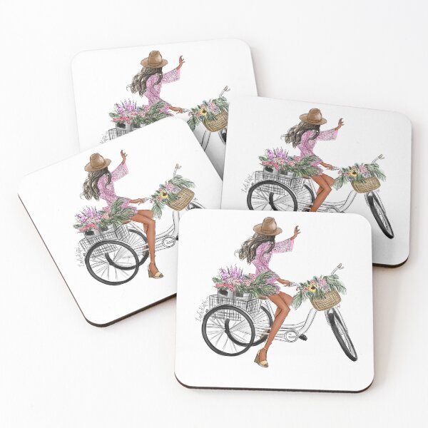Item preview, Bikes and blooms, black hair dark skin designed and sold by LadieKatie.