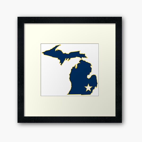 University of Michigan Star - Umich Framed Art Print