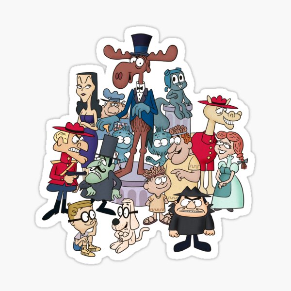 Tribute to Jay Ward Cartoons: Rocky, Bullwinkle, and Friends Sticker