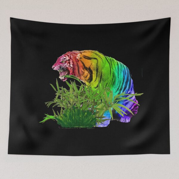 Item preview, RAINBOW TIE DYED TIGER designed and sold by THE AMERICAN TEEVANGELIST.