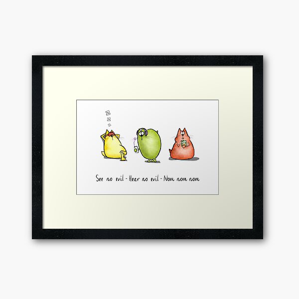 Three Wise Moggies Framed Art Print