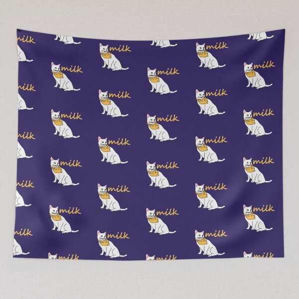 Item preview, white cats milk print. love cat. designed and sold by dadamda.