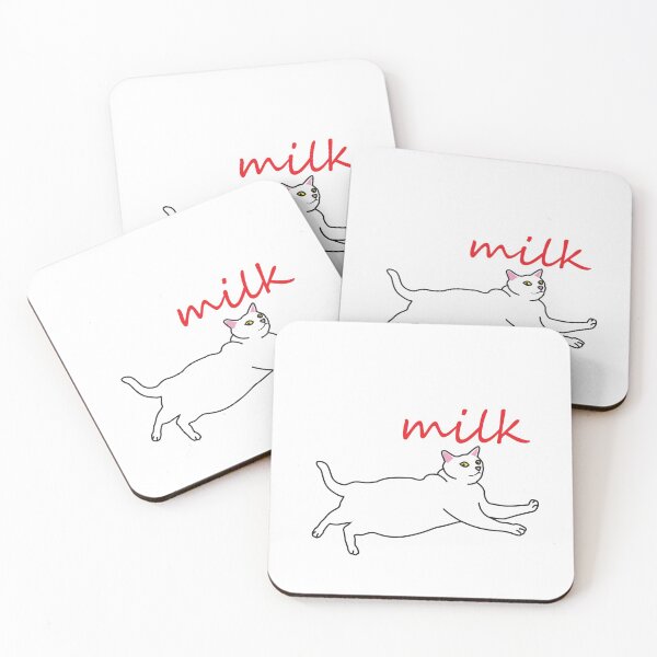 Item preview, white cats milk print. love cat. designed and sold by dadamda.