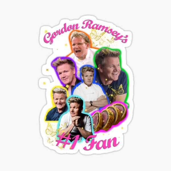 gordon ramsay with a massive knife Sticker for Sale by lsindhi21