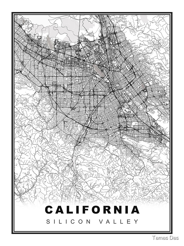 Silicon Valley Map Premium Matte Vertical Poster sold by Calvin ...