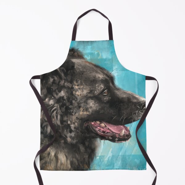 Item preview, Painting of a Russian Bear Dog on Blue Background designed and sold by ibadishi.