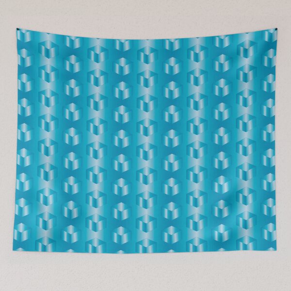 Item preview, Blue cubes designed and sold by Yamy Morrell Art and Design.