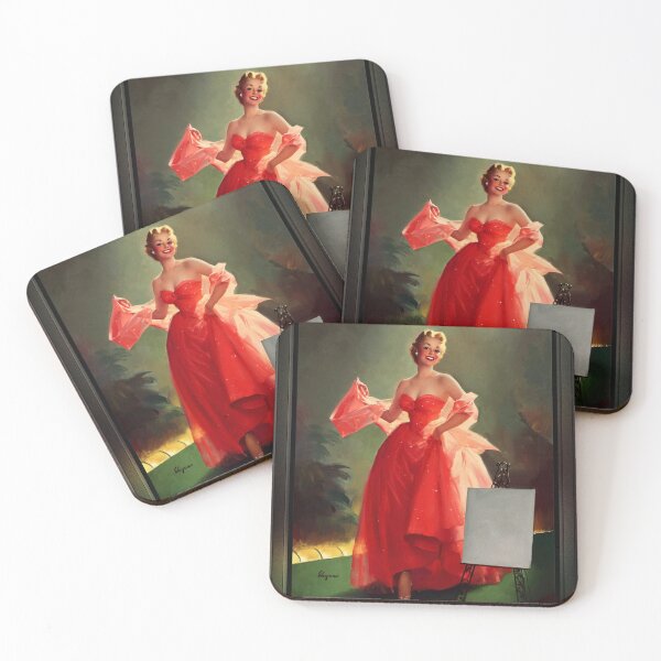 Item preview, Runway Model In A Pink Dress by Gil Elvgren Pin-up Girl Vintage Artwork designed and sold by Xzendor7 Digital Art Creations.