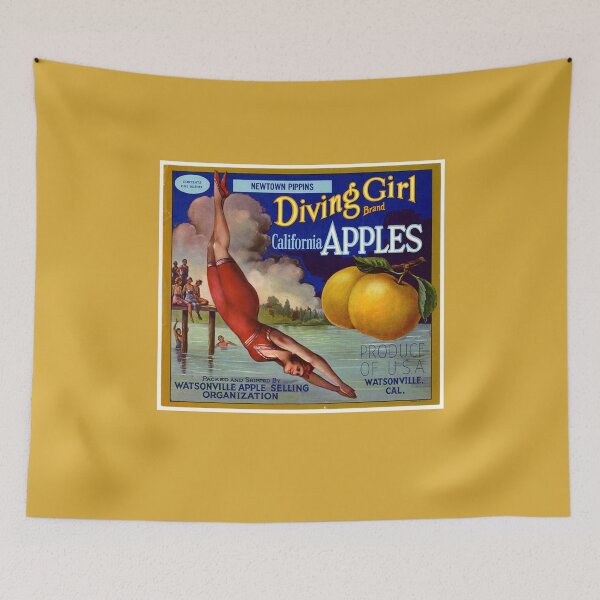 Item preview, Diving Girl Brand California Apples designed and sold by Wyman Brent.