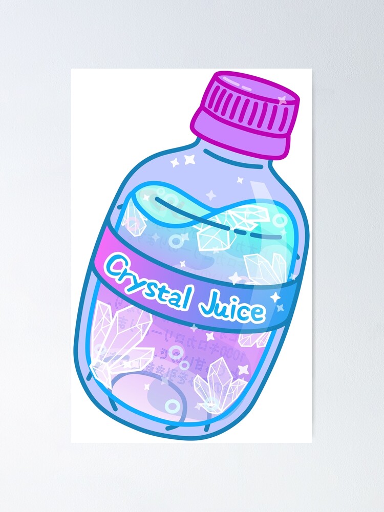 kawaii crystal juice bottle Poster for Sale by Science-nerd