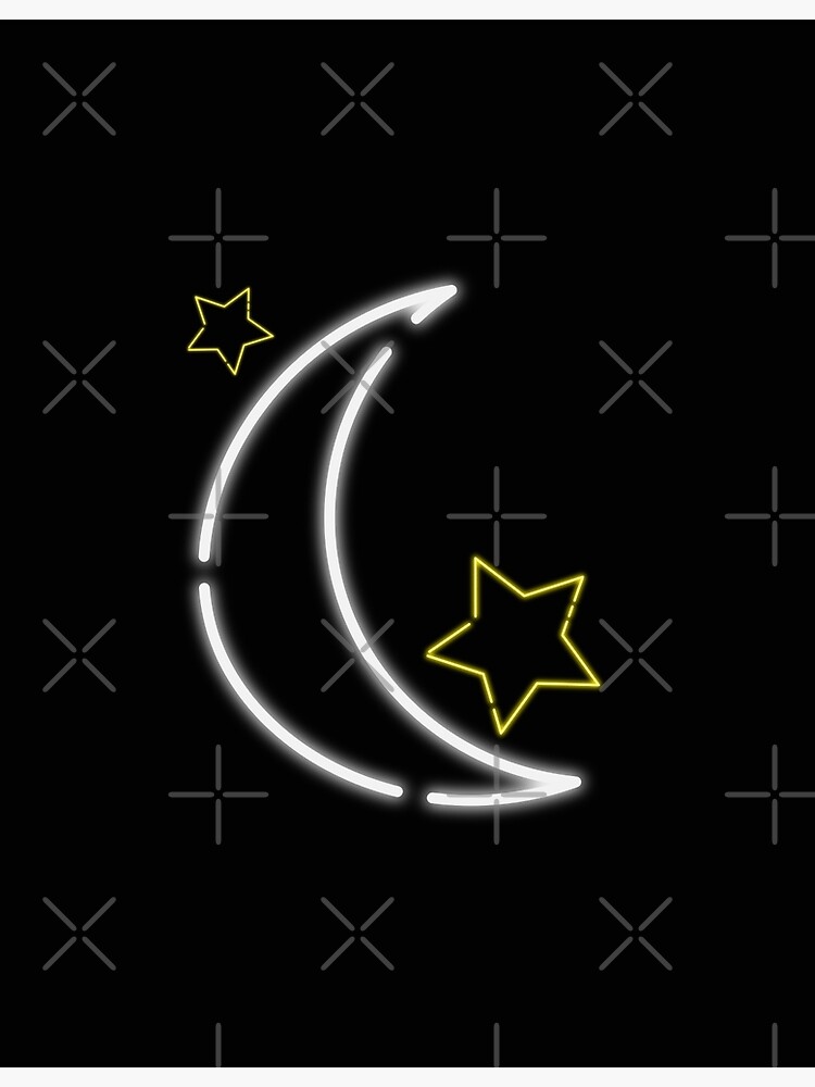 "Neon Moon and Star" Poster for Sale by AJdodd Redbubble