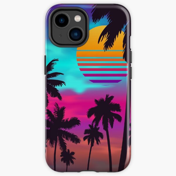 Georgeous Crimson Sunset Synthwave iPhone Tough Case