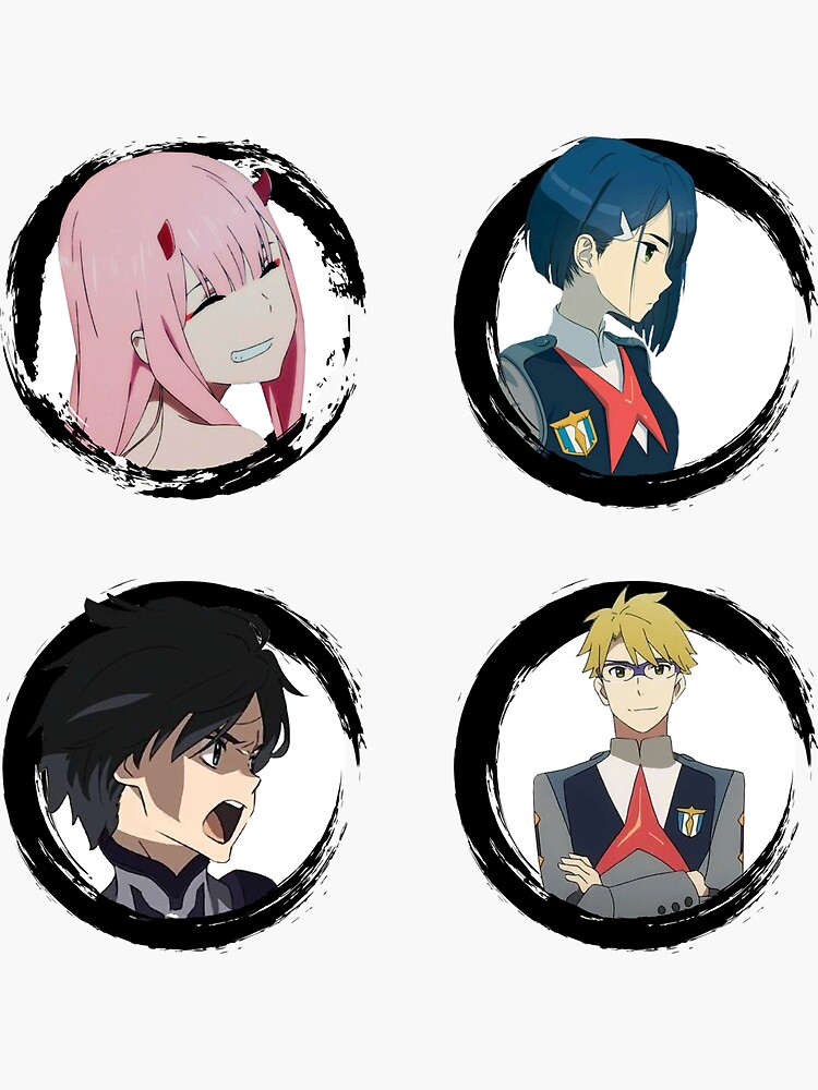 Darling In The Franxx Hiro Goro Ichigo Zero Two Pack Sticker For