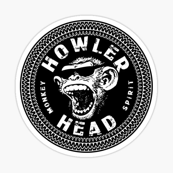 Howler Head Screaming Chimp Hard Liquor Label Design Sticker