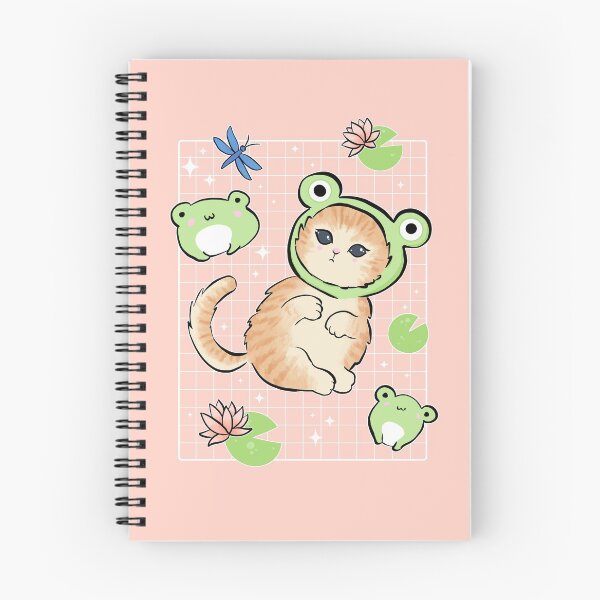 Item preview, Japanese Retro 90s Cottagecore Kawaii Toads and Cat in Frog Hat: A Funny Frog Kitten Costume and Orange Cat Frog designed and sold by MinistryOfFrogs.