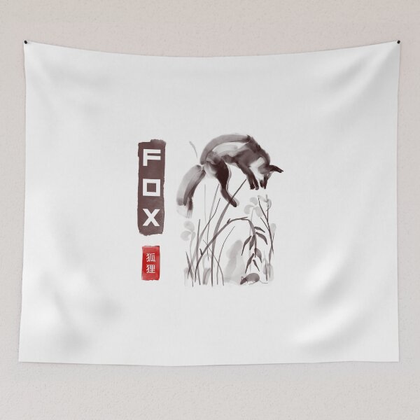 Item preview, Japanese fox watercolour designed and sold by Sinovius.
