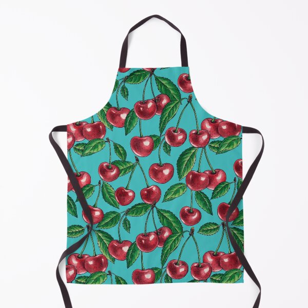 Item preview, Red cherries on turquoise designed and sold by Katerina Mitkova Kirilova.
