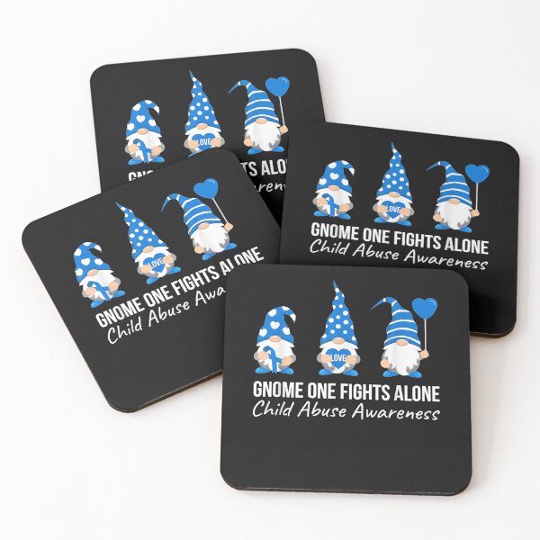 Item preview, Gnome One Fights Alone Child Abuse Awareness Blue Ribbon T-Shirt designed and sold by Lukifo-Super.
