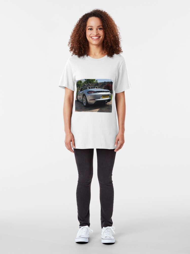 Alternate view of 718 Porsche Boxster, rear view. Slim Fit T-Shirt