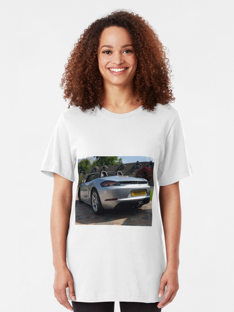 Alternate view of 718 Porsche Boxster, rear view. Slim Fit T-Shirt