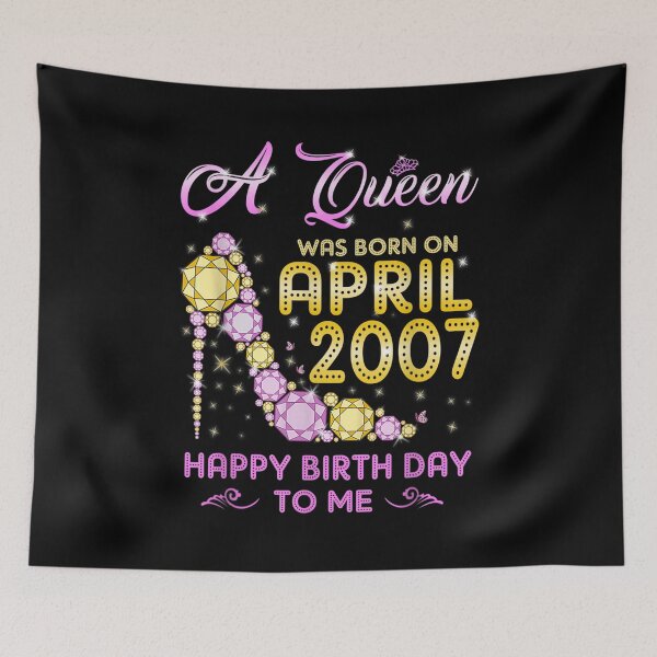 Item preview, A Queen Was Born In April 2007 Happy Birthday To Me 14 Years  designed and sold by manidala.