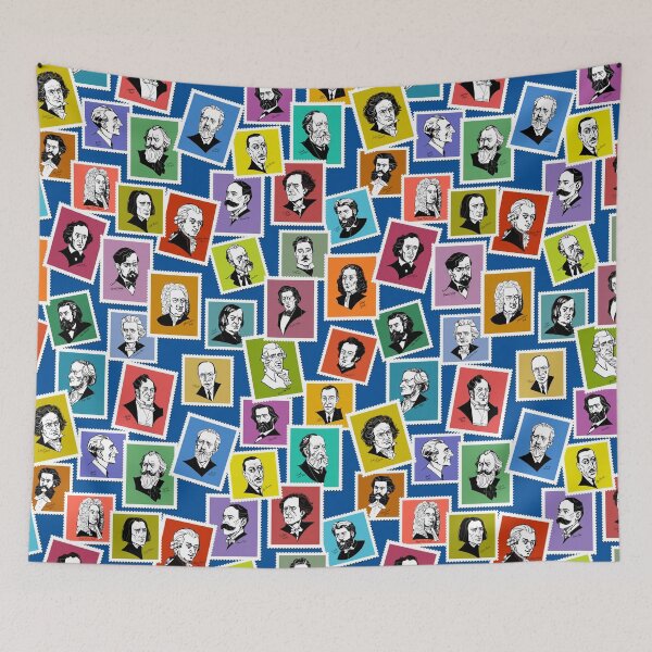 Item preview, The greatest composers (multicoloured version on blue background) designed and sold by Irina Ivanova.