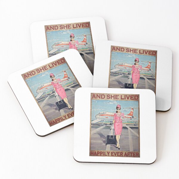 Item preview, Flight Attendant And She Lived Happily Ever After Pink Poster designed and sold by NeaSSvensson.