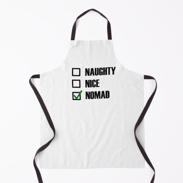 Item preview, Naughty Nice Nomad Funny Nomadic lifestyle Green tick check box - Sleek white and black typography design designed and sold by Deegital18.