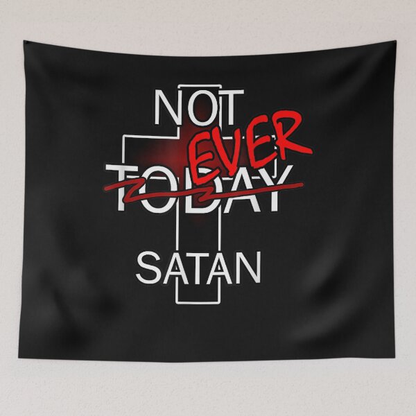 Item preview, Not Today Satan Not Ever Bold Christian Faith Cross Funny T-Shirt designed and sold by Lukifo-Super.