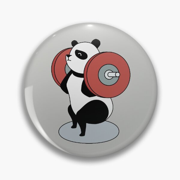 Item preview, crossfit panda bear with barbell and weights doing back squats designed and sold by TrueType.