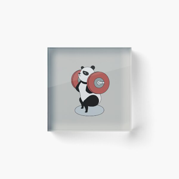 Item preview, crossfit panda bear with barbell and weights doing back squats designed and sold by TrueType.
