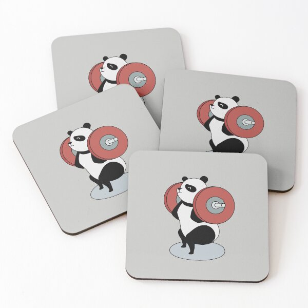 Item preview, crossfit panda bear with barbell and weights doing back squats designed and sold by TrueType.
