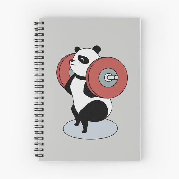 Item preview, crossfit panda bear with barbell and weights doing back squats designed and sold by TrueType.