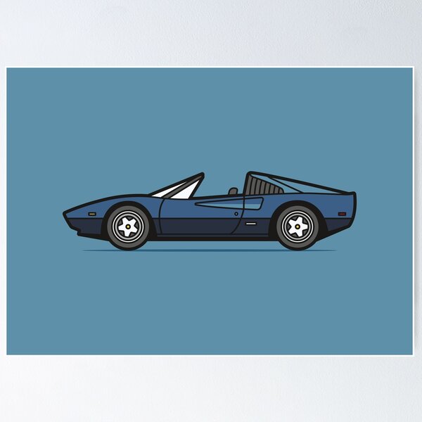 Ferrari 308 GTS/GTB Flat Illustration Poster for Sale by blackdogshop