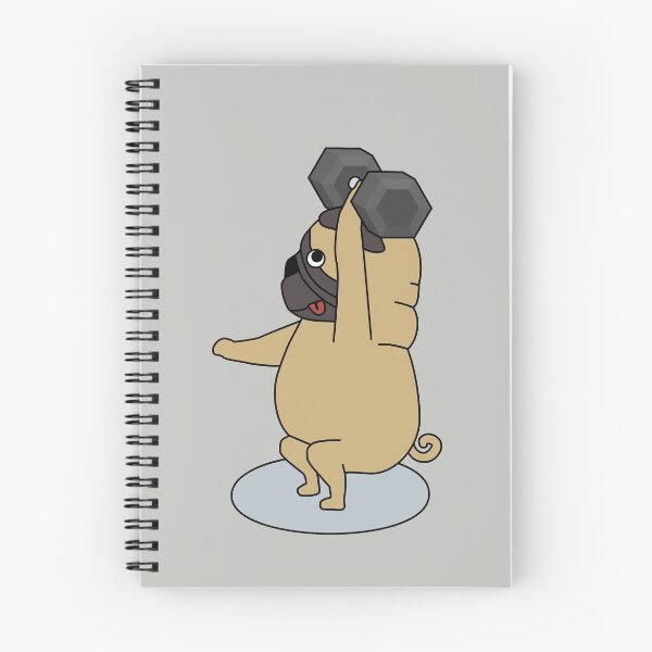 Item preview, crossfit pug with dumbbell doing overhead squat designed and sold by TrueType.