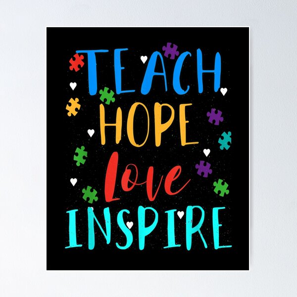 Teach Love Inspire straw topper teacher school